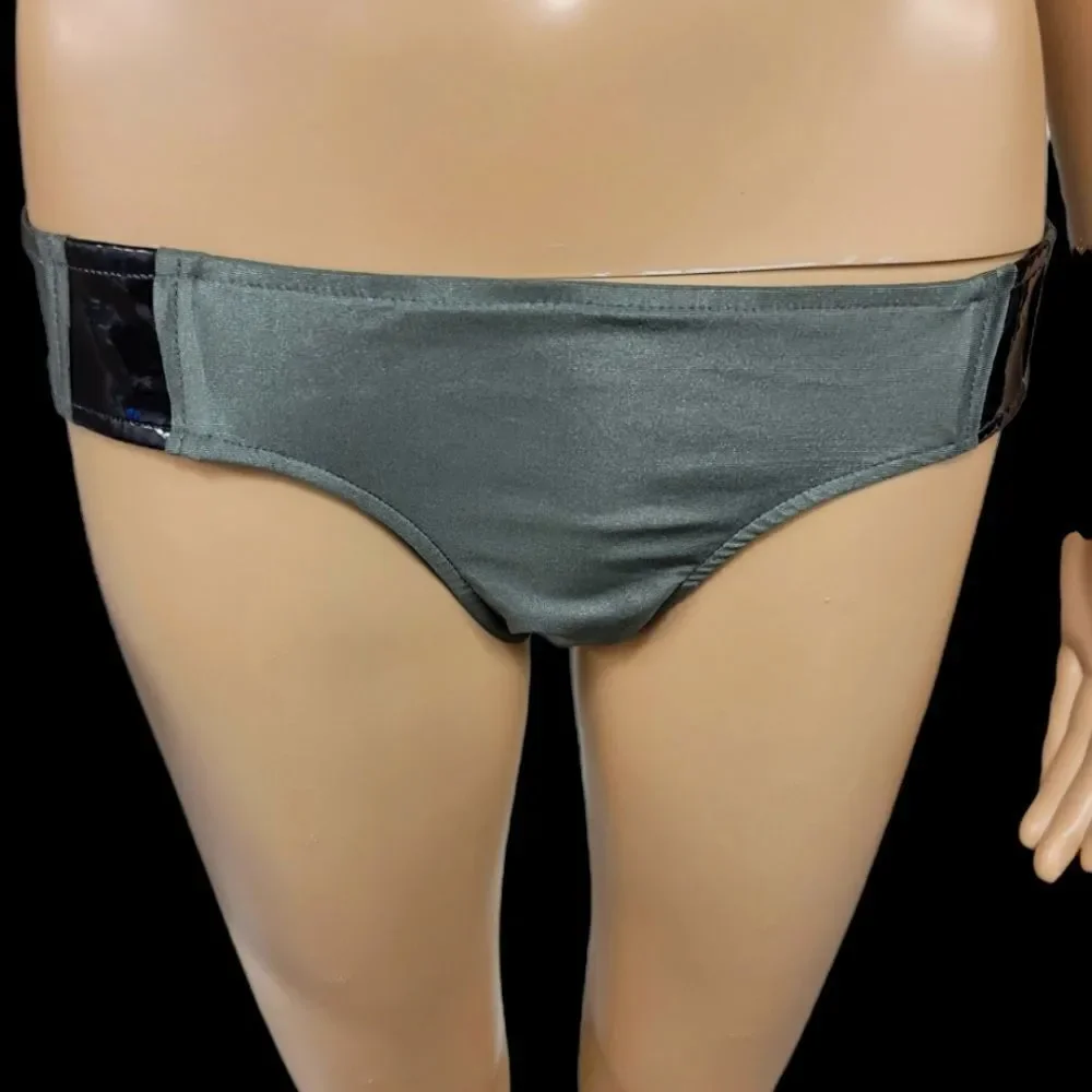 Gun Metal and Patent Leather Bikini